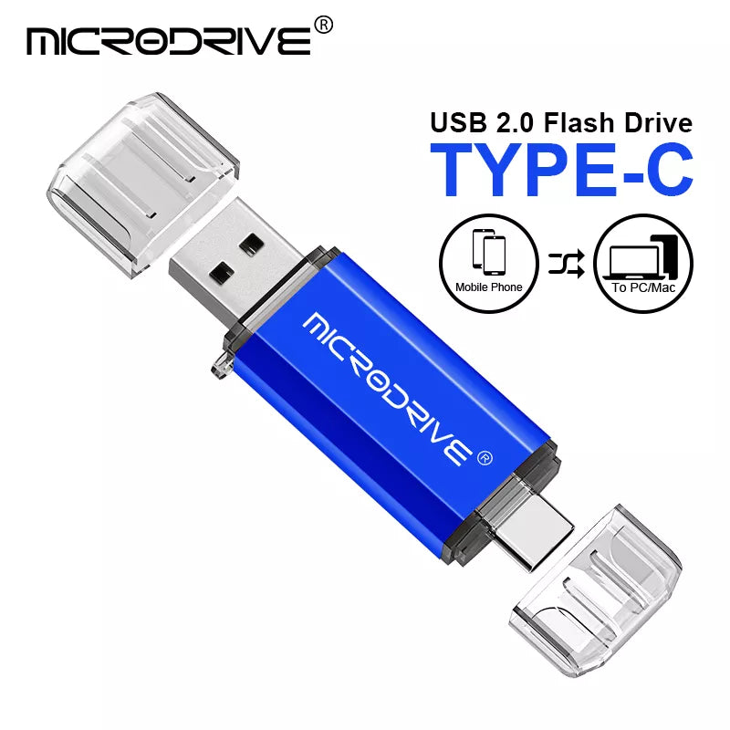 OTG USB-minne, Type-C-enhet, 256GB 128GB 64GB 32GB