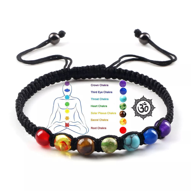 Handgjorda 7 Chakra Beads Armband 6mm