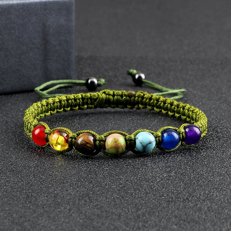 Handgjorda 7 Chakra Beads Armband 6mm