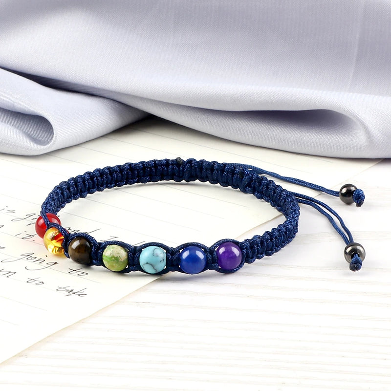 Handgjorda 7 Chakra Beads Armband 6mm