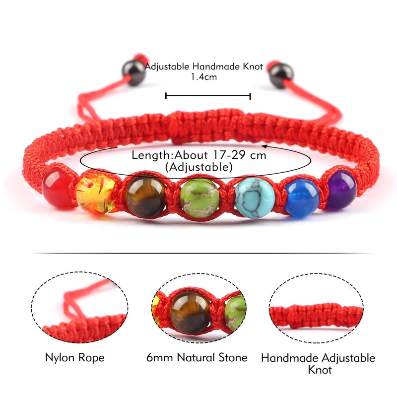 Handgjorda 7 Chakra Beads Armband 6mm