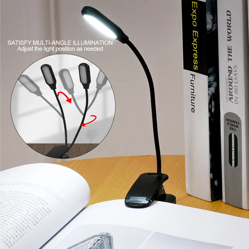 Bok Lampa, Justerbar Mini Clip-On