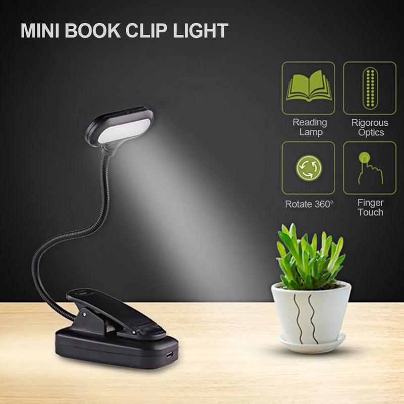 Bok Lampa, Justerbar Mini Clip-On