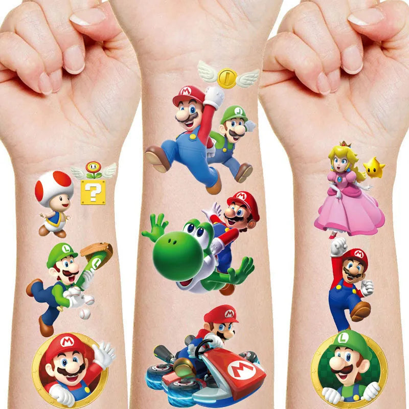 Temporära Super Mario Bros tatueringar