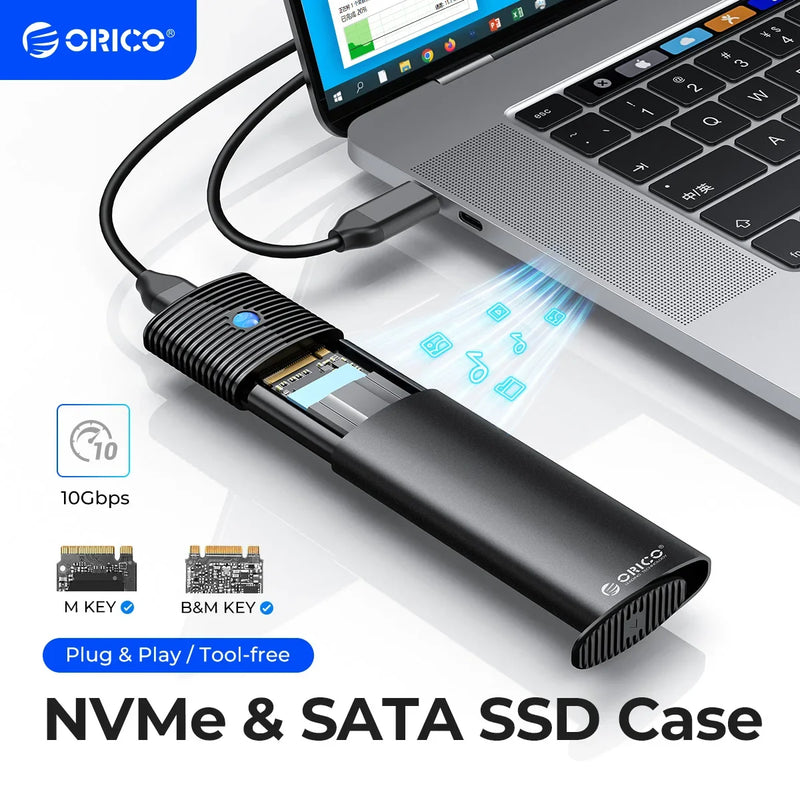 M2 SSD-hölje NVMe NGFF 10 Gbps PCIe M.2 SSD-fodral Portabel USB C 3.2Gen2