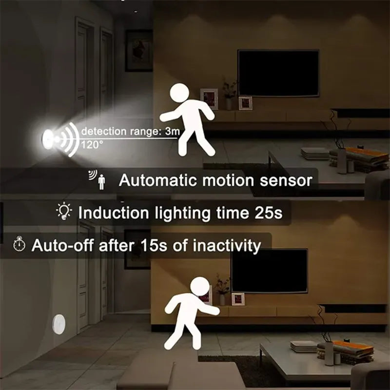 Trådlös LED nattlampa med PIR-rörelses sensor