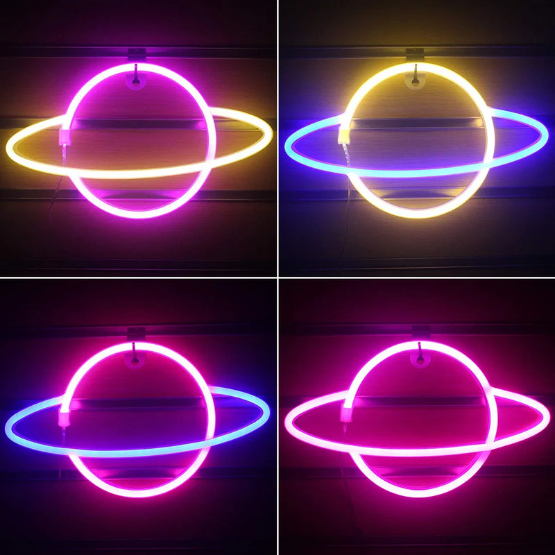 Planet bar neon sign vägghängd LED Light