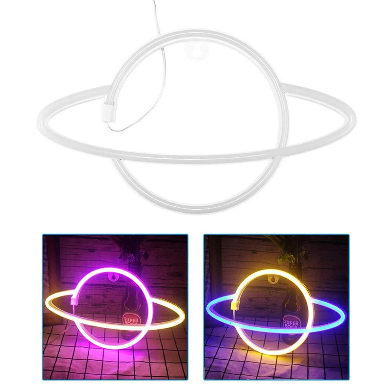 Planet bar neon sign vägghängd LED Light