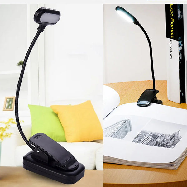 Clip-On LED bok lampa för nattläsning och studier