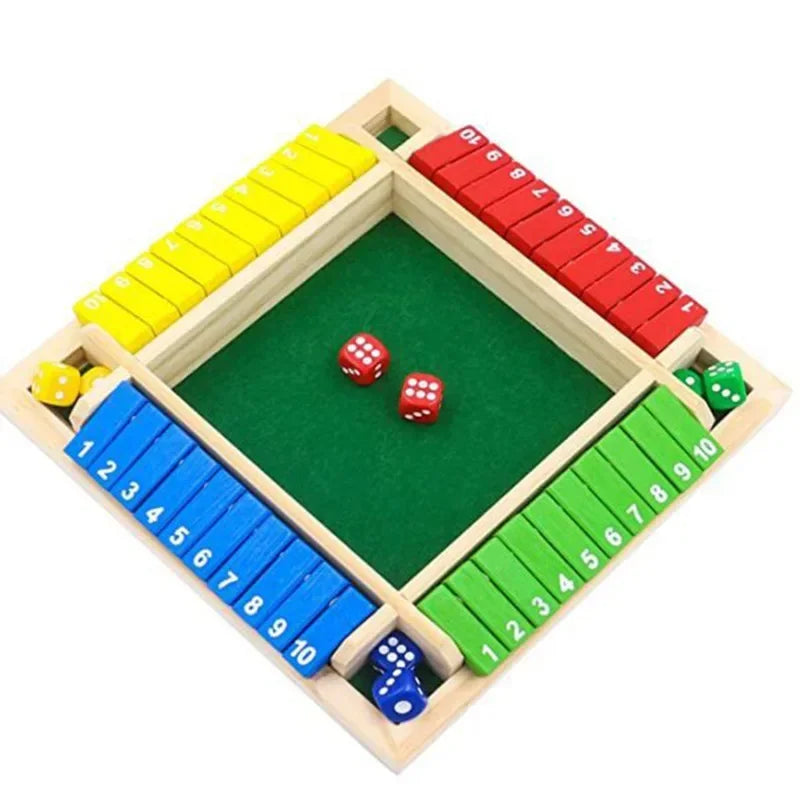 Deluxe fyrsidigt 10 nummer shut the box brädspelsset