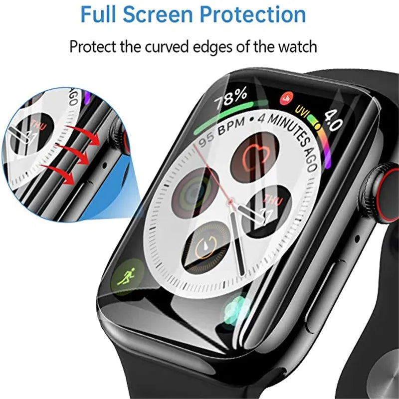 Skärmskydd i transparent hydrogel film för Apple Watch 9-4