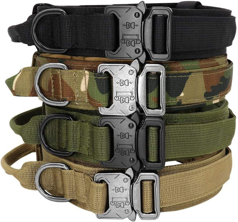 Slitstarkt militärt halsband med handtag olika färger