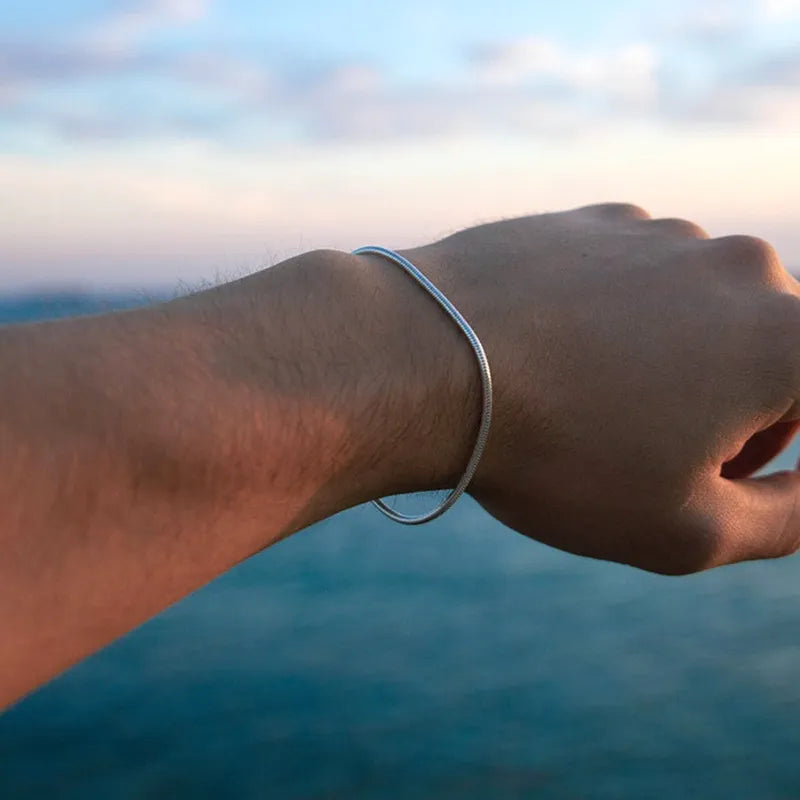 Guldfärgad Stainless stål ormlänks armband