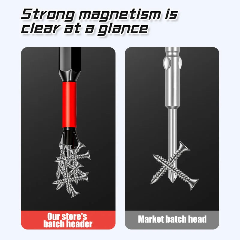 Halkfri slaghuvud starkt magnetiskt skruvmejselbitssats