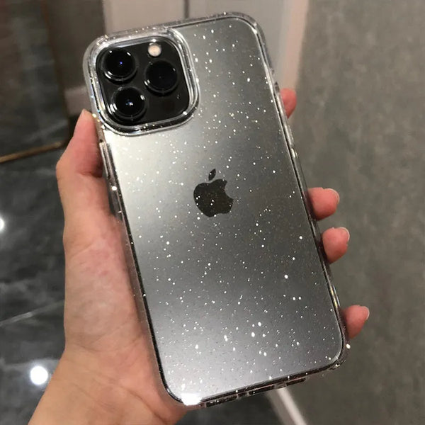 Lyxigt glittrande skyddsfodral för iPhone 15 14 13 12 11 Pro Max Mini X XS Max XR 7 8 Plus