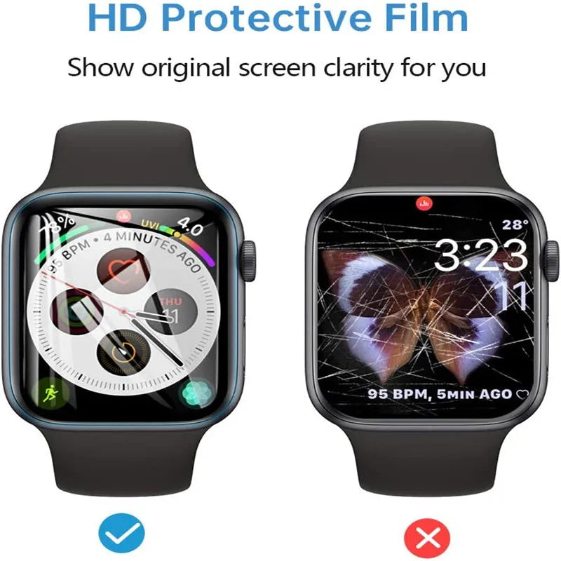 Skärmskydd i transparent hydrogel film för Apple Watch 9-4