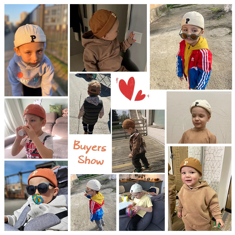Vintage bokstav (P), Bbroderade baby brättelös hatt