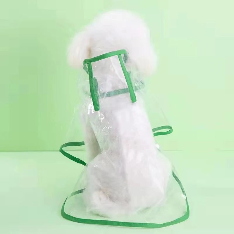 Hund transparent regnkläder, regnjacka, husdjur huva, vattentät jacka,  kläder mjuk PVC, regnjacka, regn Poncho