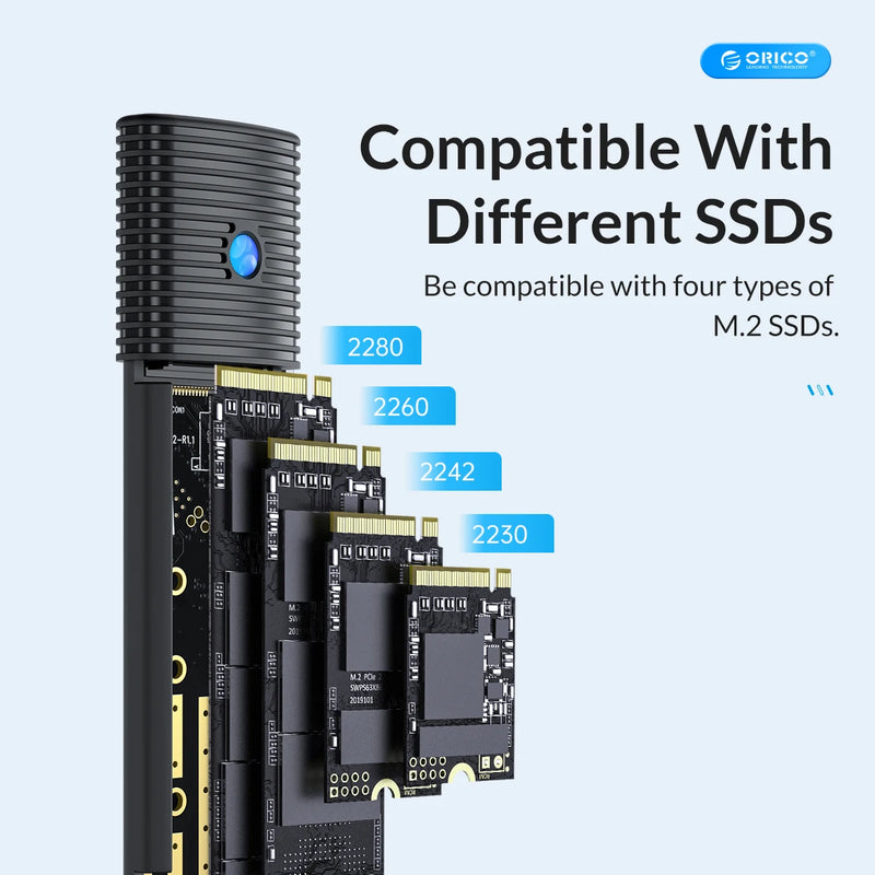 M2 SSD-hölje NVMe NGFF 10 Gbps PCIe M.2 SSD-fodral Portabel USB C 3.2Gen2